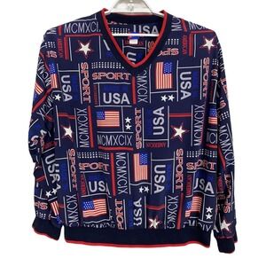 Tail Vintage Patriotic USA Golf Shirt XL 1999 Windbreaker Retro Country Club